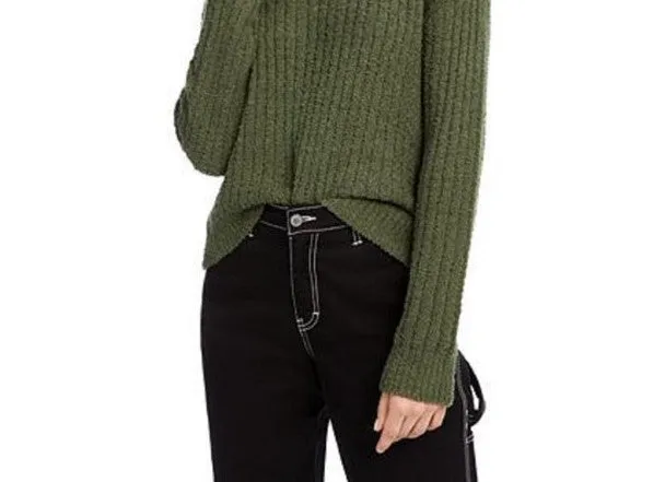 Crave Fame Juniors' Ribbed Cropped Sweater Green Size Extra Large sold by Ruumur product image thumbnail 3