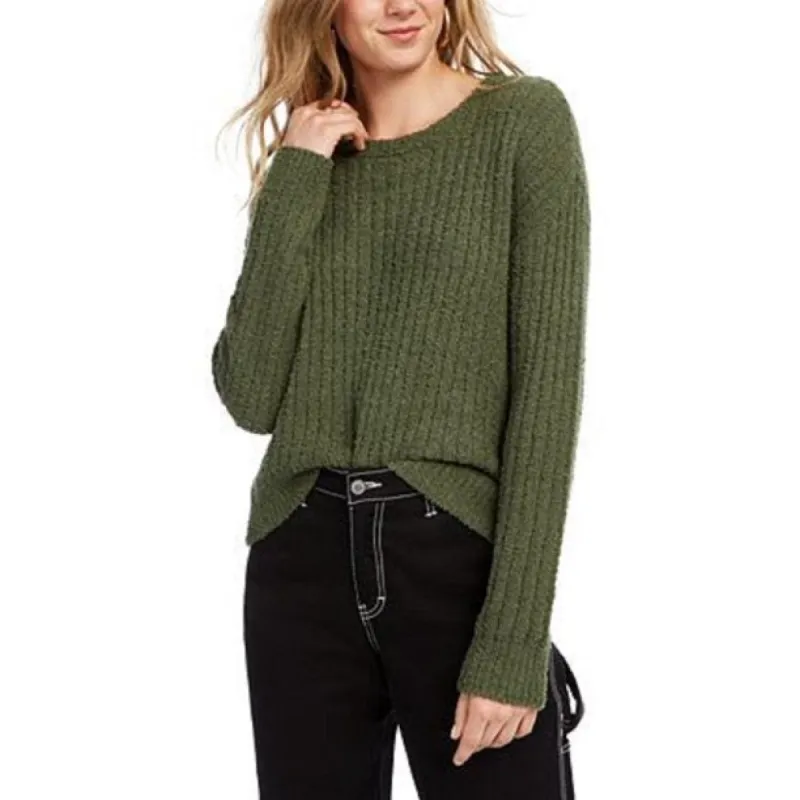 Crave Fame Juniors' Ribbed Cropped Sweater Green Size Extra Large sold by Ruumur