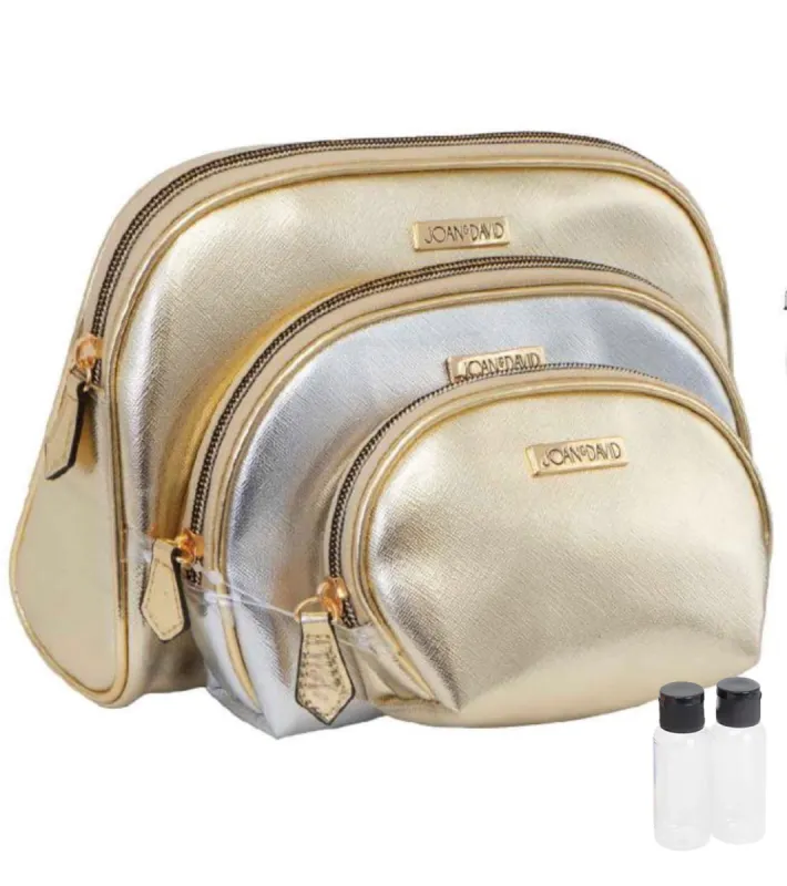 Joan & David Metallic 3 Piece Dome Cosmetic Toiletry Bag Set sold by Ruumur