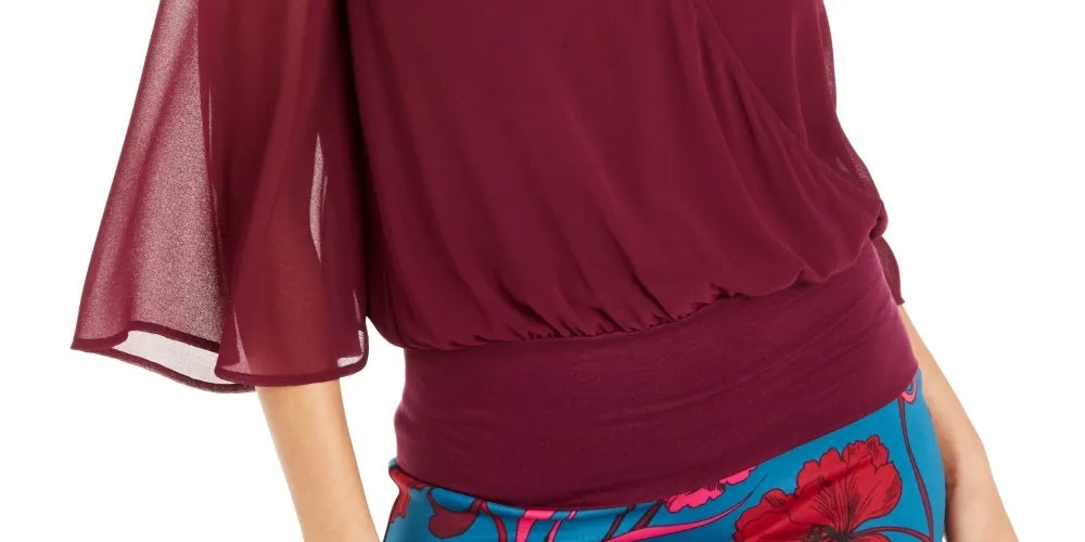 Thalia Sodi Women's Sheer-Sleeve Embellished Top Purple Size Small sold by Ruumur product image thumbnail 3