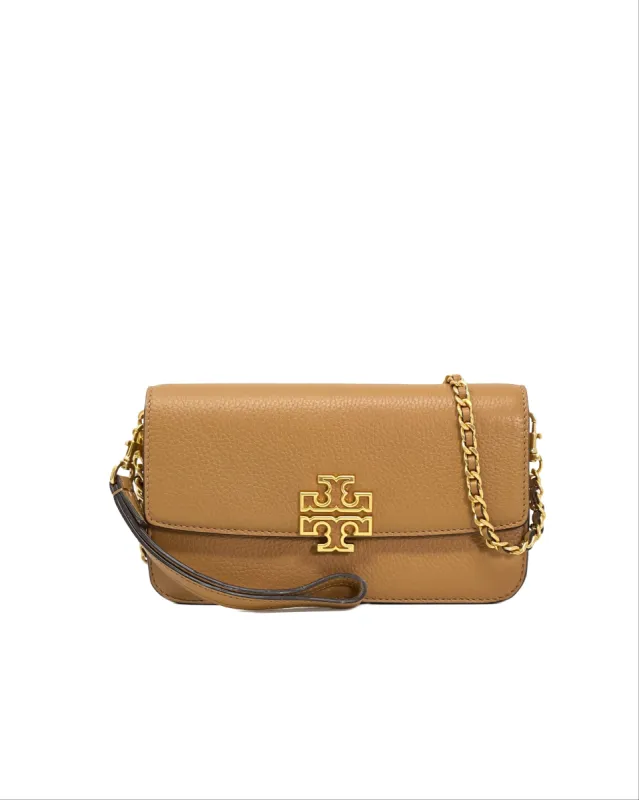 Tory Burch Tiramisu Britten Chain Wallet With Wristlet sold by Ruumur