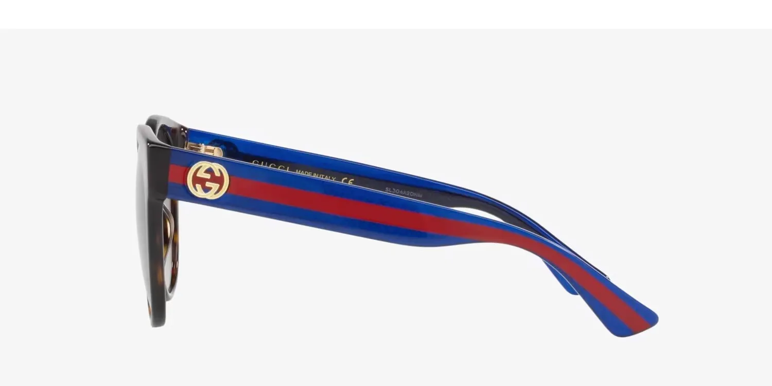 Gucci Round Frame Sunglasses 54MM - Havana/Blue/Brown sold by Ruumur product image thumbnail 2