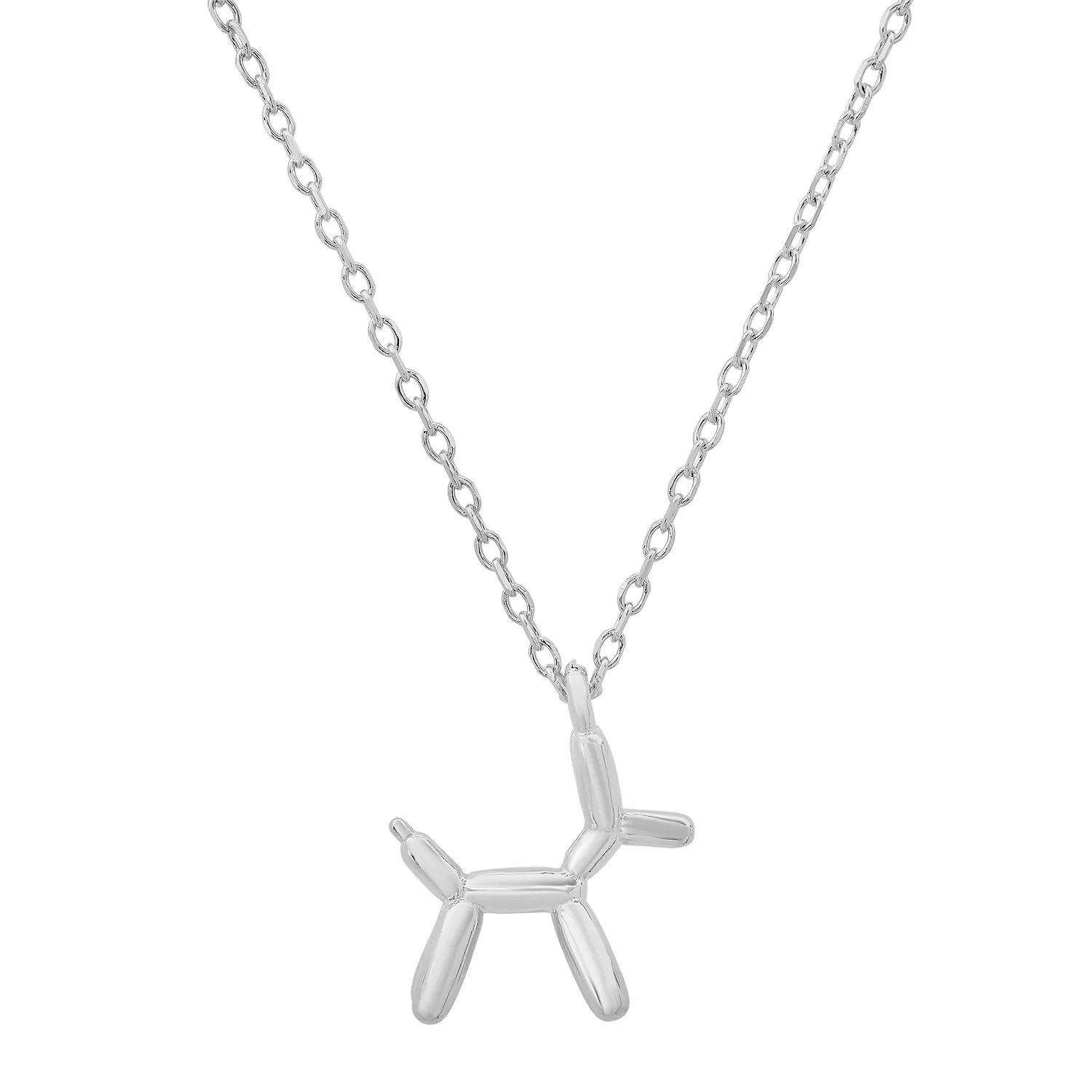 Sterling Silver Balloon Dog Pendant Necklace sold by Ruumur