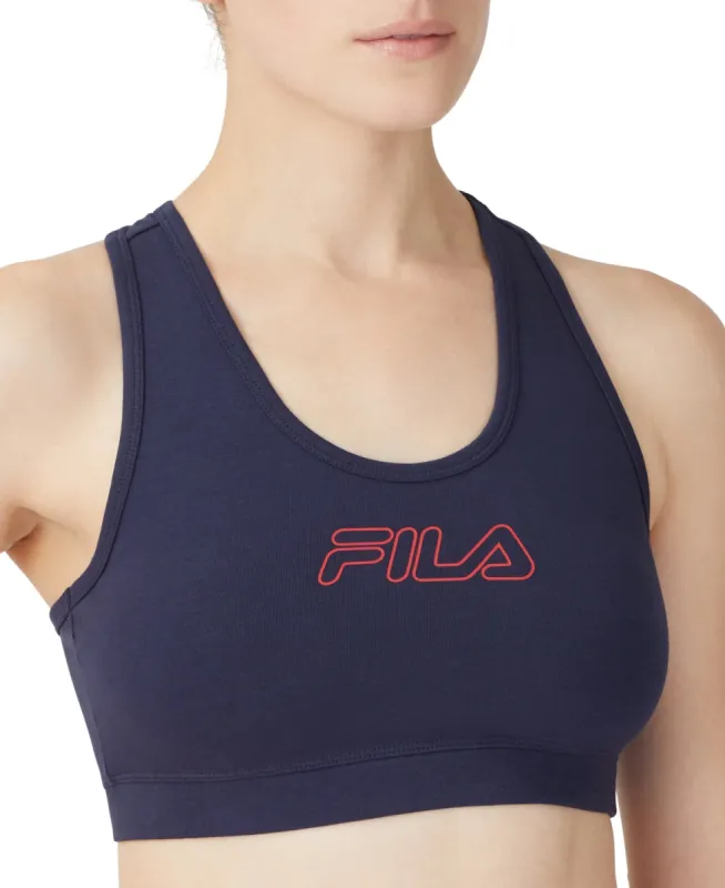 Fila Women's Bloom Logo Pullover Jersey Sports Bra Blue Size 2X sold by Ruumur