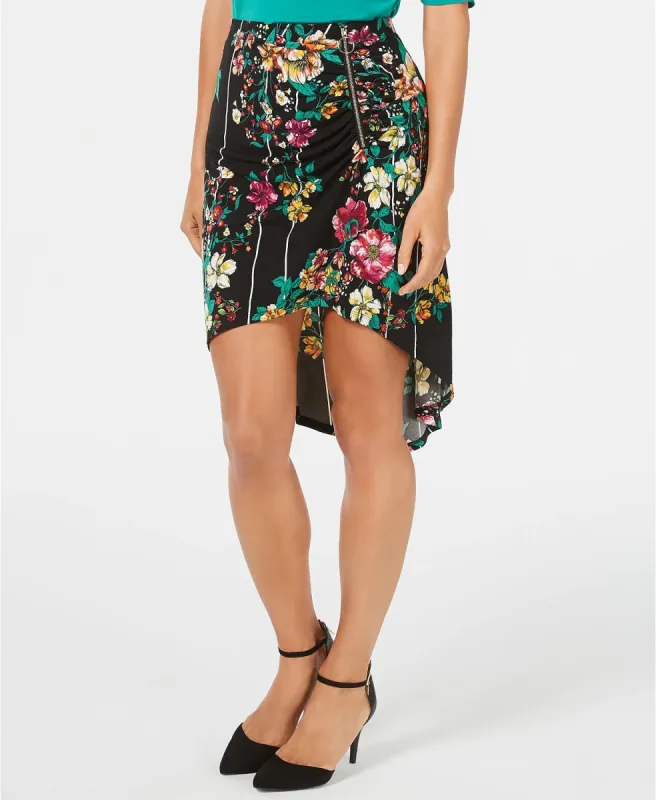 Thalia Sodi Women's Printed Ruched High Low Skirt Black Size X-Large sold by Ruumur