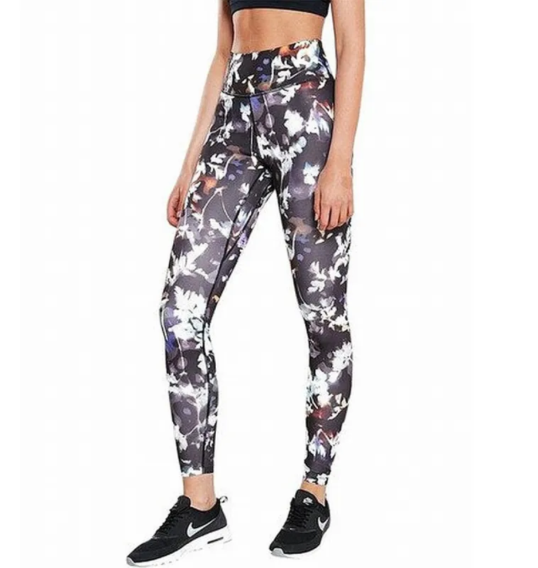 Nike Women's Printed Washed Floral Tights Black Size Extra Small sold by Ruumur