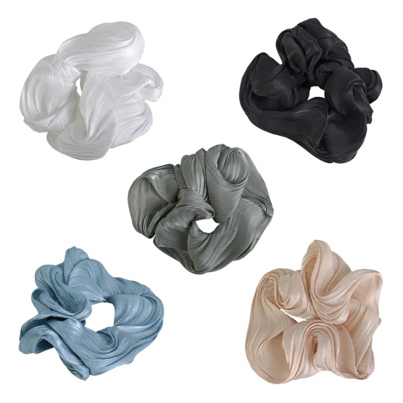 LIGHT ORGANZA SCRUNCHIES  BUNDLE OF 5 sold by Ruumur