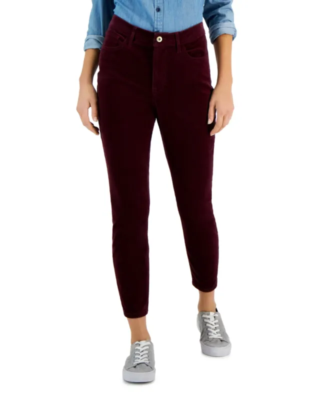 Tommy Hilfiger Women's Corduroy Skinny Ankle Pants Red Size 2 sold by Ruumur