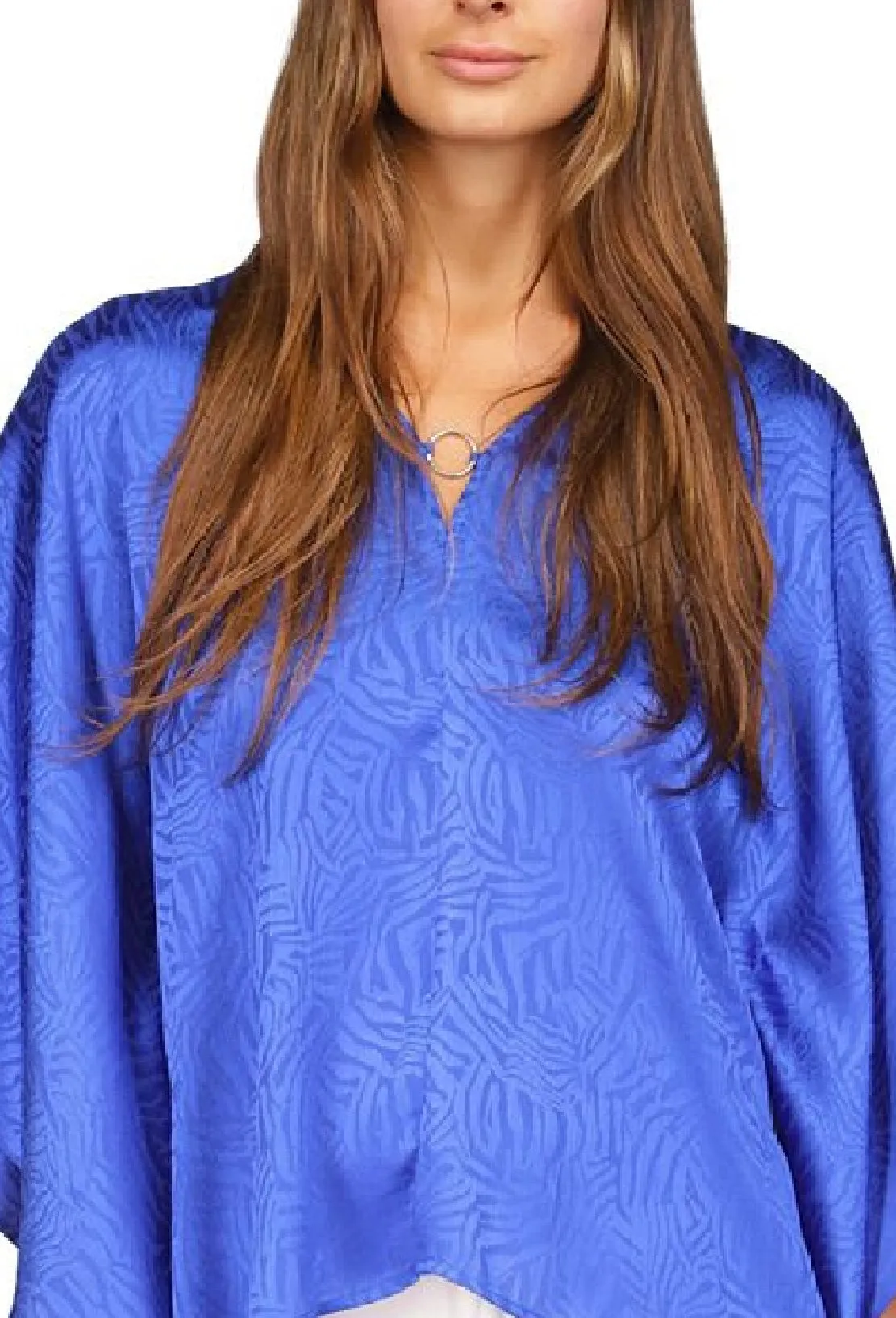 Michael Kors Women's Jacquard Handkerchief Hem Top Blue Size 34X16 sold by Ruumur product image thumbnail 2