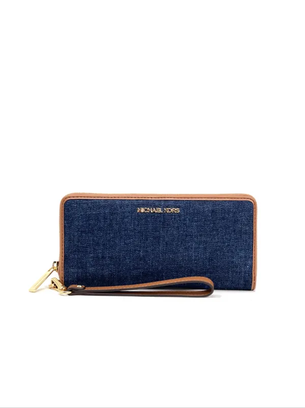 Michael Kors Women's Indigo Jet Set Large Travel Continental Wallet sold by Ruumur