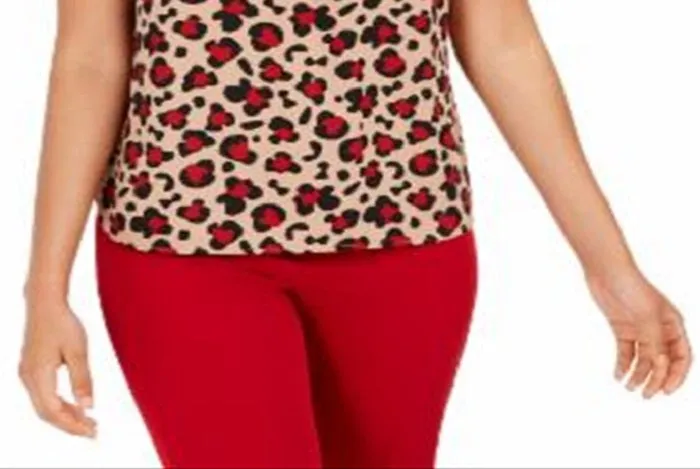 Anne Klein Women's Printed Sleeveless Jewel Neck Tank Top Brown Size X-Small sold by Ruumur product image thumbnail 3