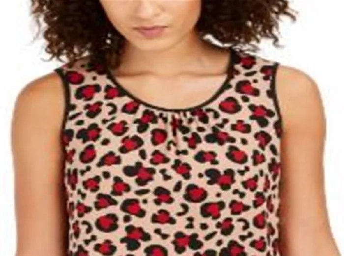 Anne Klein Women's Printed Sleeveless Jewel Neck Tank Top Brown Size X-Small sold by Ruumur product image thumbnail 2