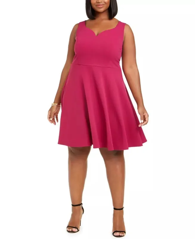 B Darlin Women's Trendy Scuba Fit & Flare Dress Dark Purple Size 18 sold by Ruumur