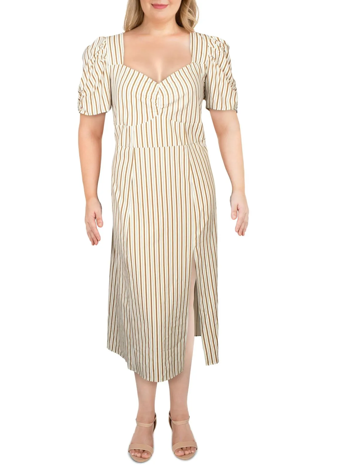 Danielle Bernstein Women's Plus Woven Striped Maxi Dress White Size 20W sold by Ruumur