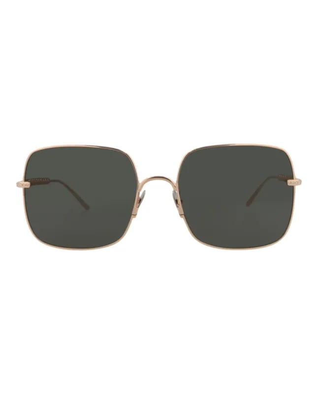 Pomellato Square-Frame Metal Sunglasses, style # PM0102S-30010200001 sold by Ruumur