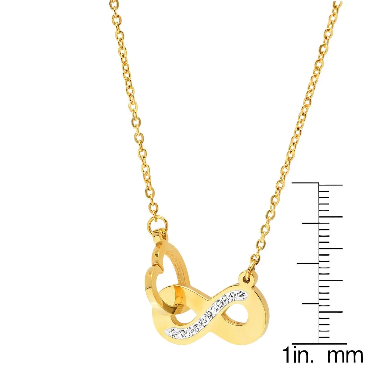 Infinity &Heart Interlocking Necklace Adorned With Swarovski Crystals sold by Ruumur product image thumbnail 2
