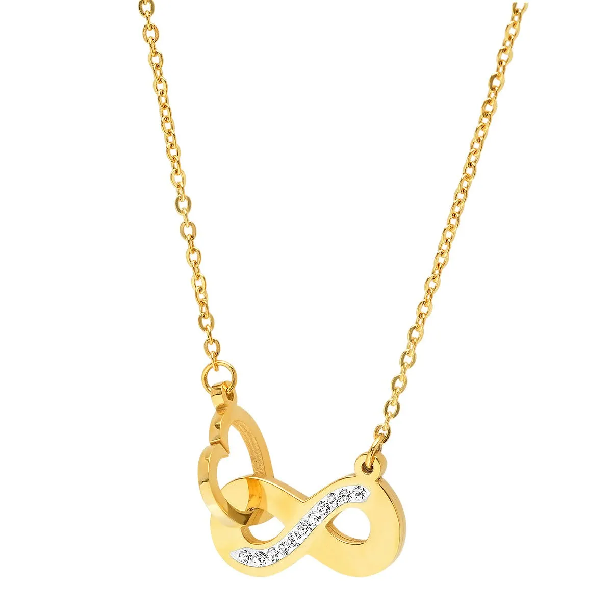 Infinity &Heart Interlocking Necklace Adorned With Swarovski Crystals sold by Ruumur product image thumbnail 3