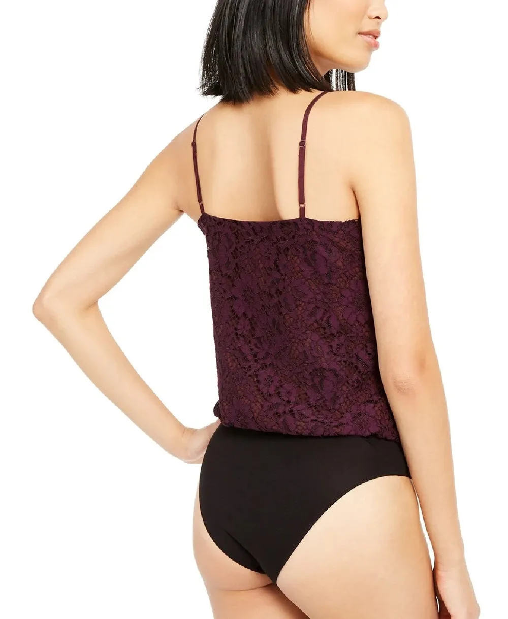 LEYDEN Women's Crossover Lace Bodysuit Purple Size X-Small sold by Ruumur product image thumbnail 2