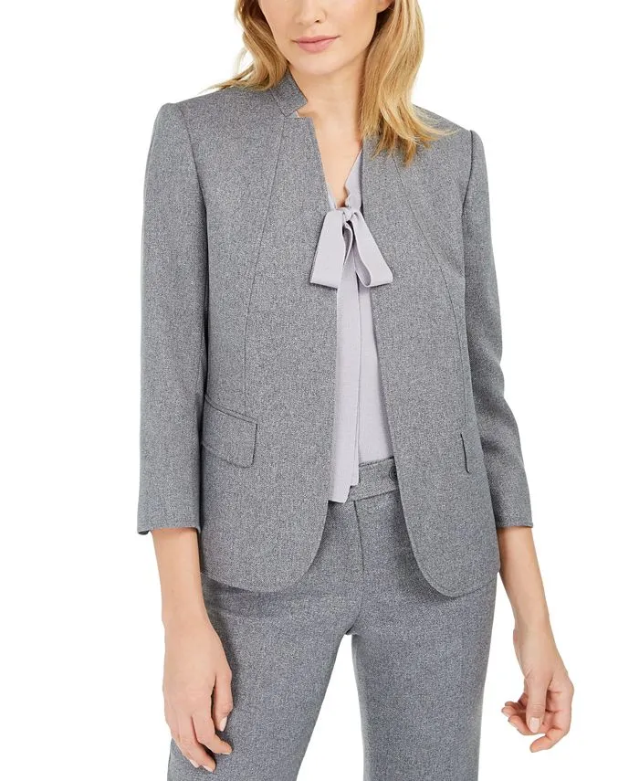 Anne Klein Women's Jacket Open Front Gray Size 8 sold by Ruumur