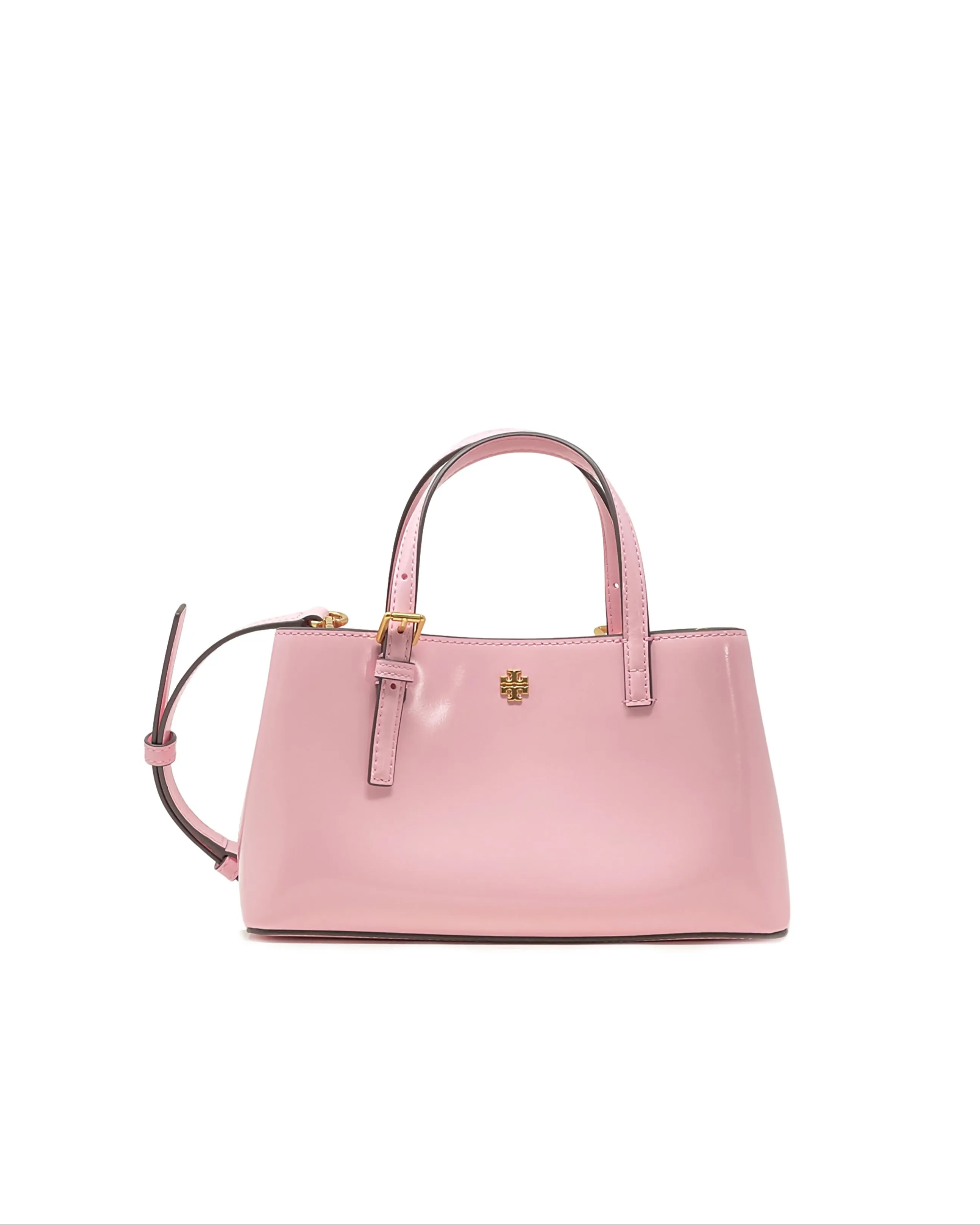 Tory Burch Pink Plie Emerson Patent Mini Tote sold by Ruumur