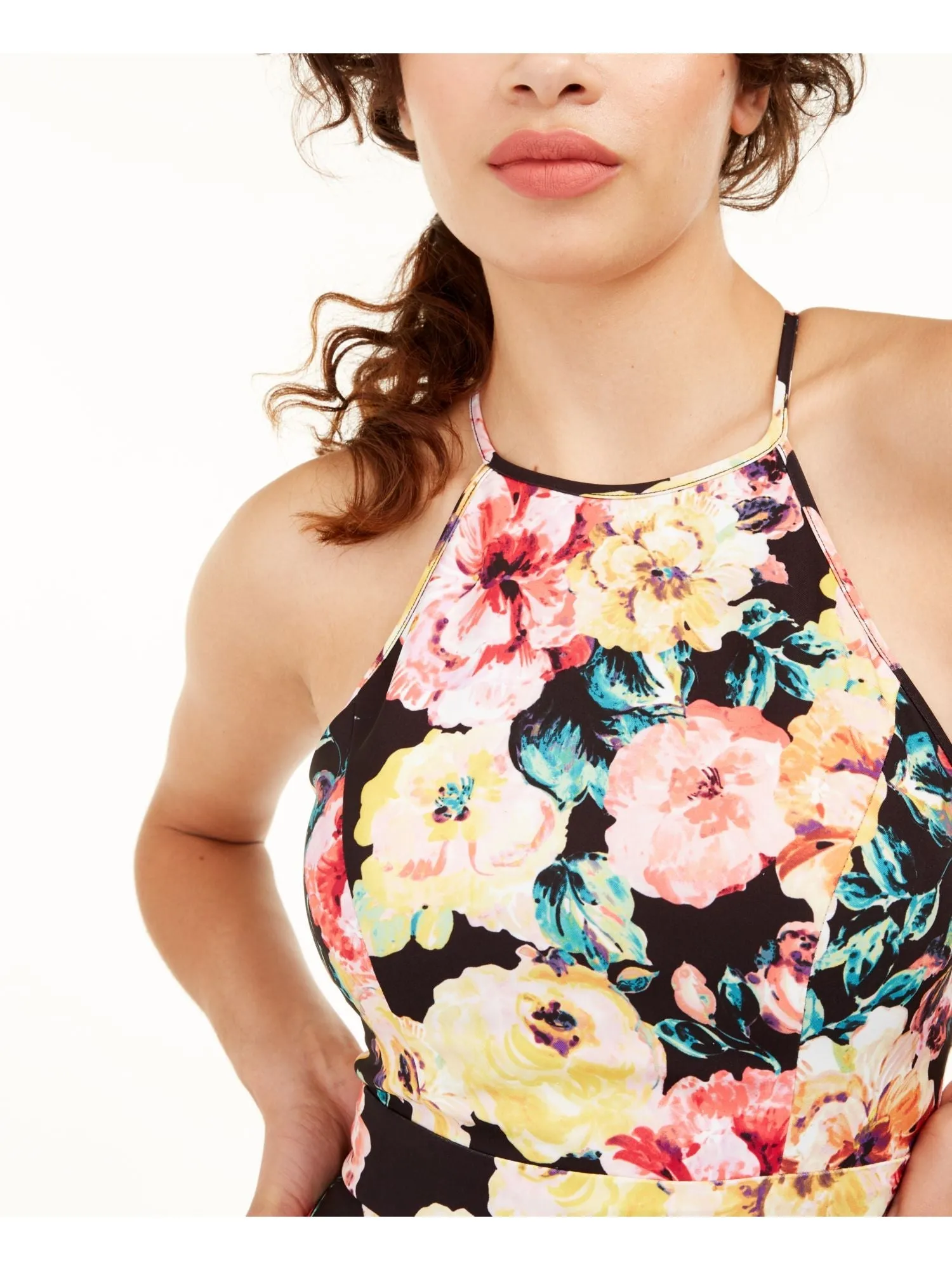 Speechless Women's Floral Halter Fit & Flare Dress Black Size 1 sold by Ruumur product image thumbnail 3