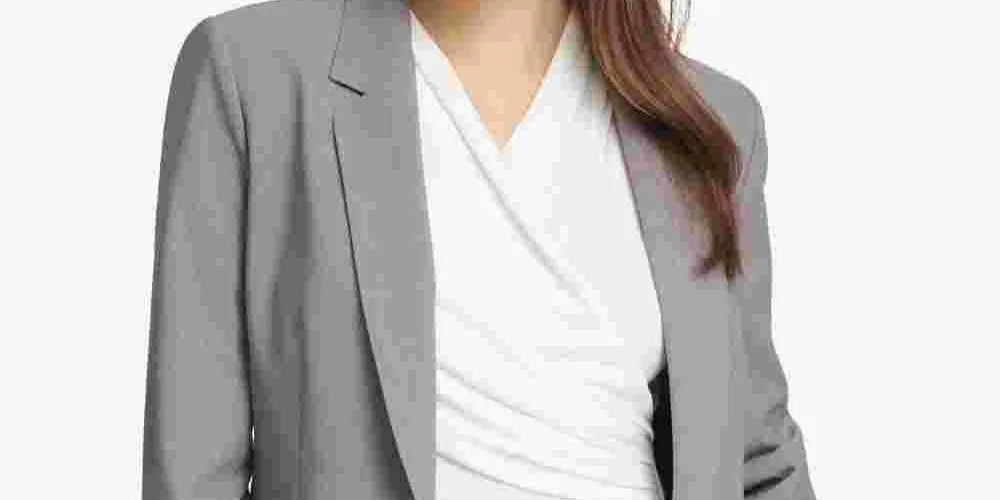 DKNY Women's One-Button Blazer Gray Size 6 sold by Ruumur product image thumbnail 2