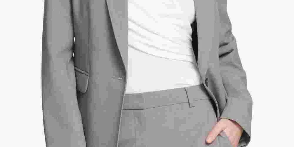 DKNY Women's One-Button Blazer Gray Size 6 sold by Ruumur product image thumbnail 3