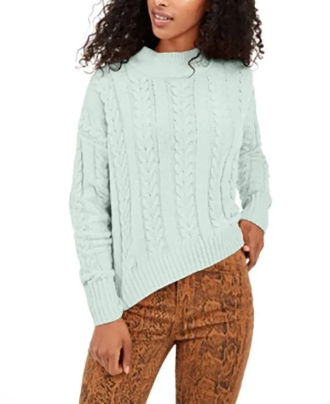 Hippie Rose Women's Textured Ribbed Printed Long Sleeve Turtle Neck Blouse Sweater Blue Size X-Large sold by Ruumur
