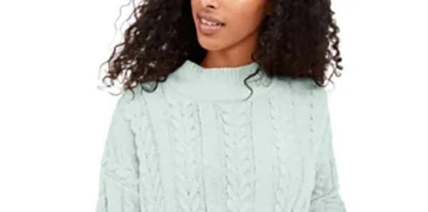 Hippie Rose Women's Textured Ribbed Printed Long Sleeve Turtle Neck Blouse Sweater Blue Size X-Large sold by Ruumur product image thumbnail 2