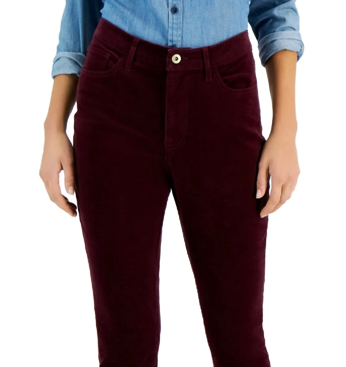 Tommy Hilfiger Women's Corduroy Skinny Ankle Pants Red Size 14 sold by Ruumur product image thumbnail 2