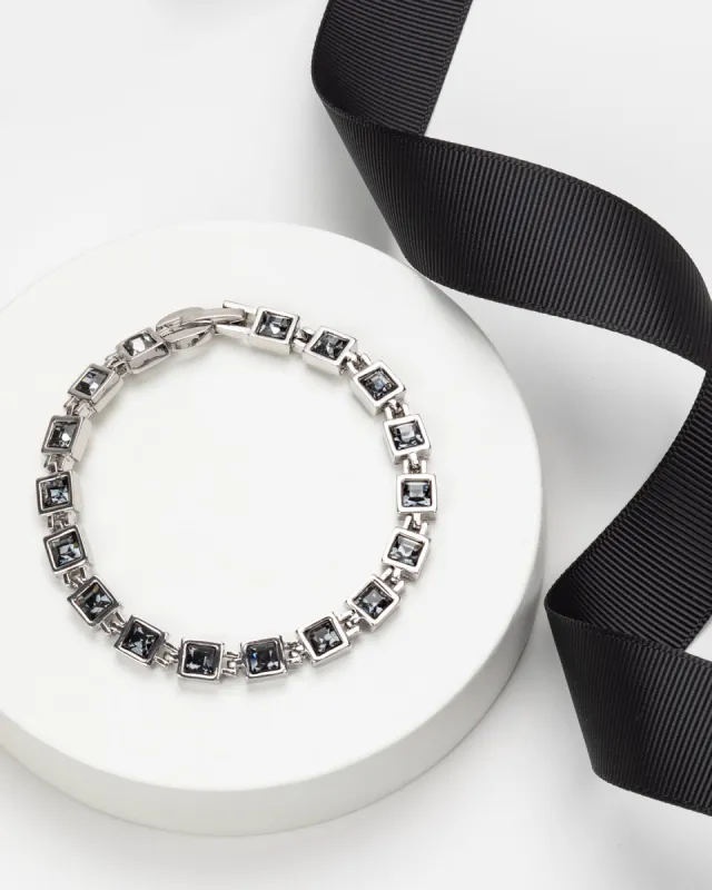 Swarovski Crystal Silvernight Square Bracelet sold by Ruumur