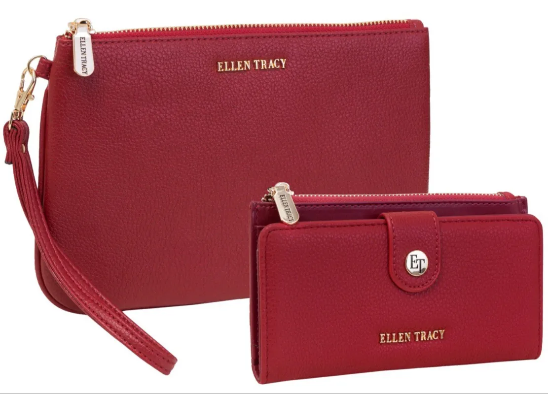 Ellen Tracy Wristlet And Continental Clutch Wallet Set made by Ruumur