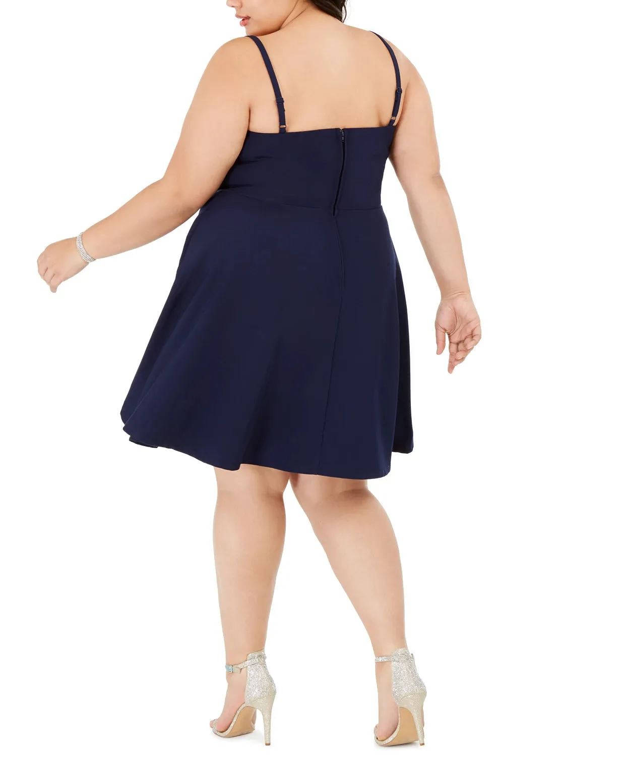 City Studios Women's Trendy Plus Size Sweetheart Dress Navy Size Small Petite sold by Ruumur product image thumbnail 2