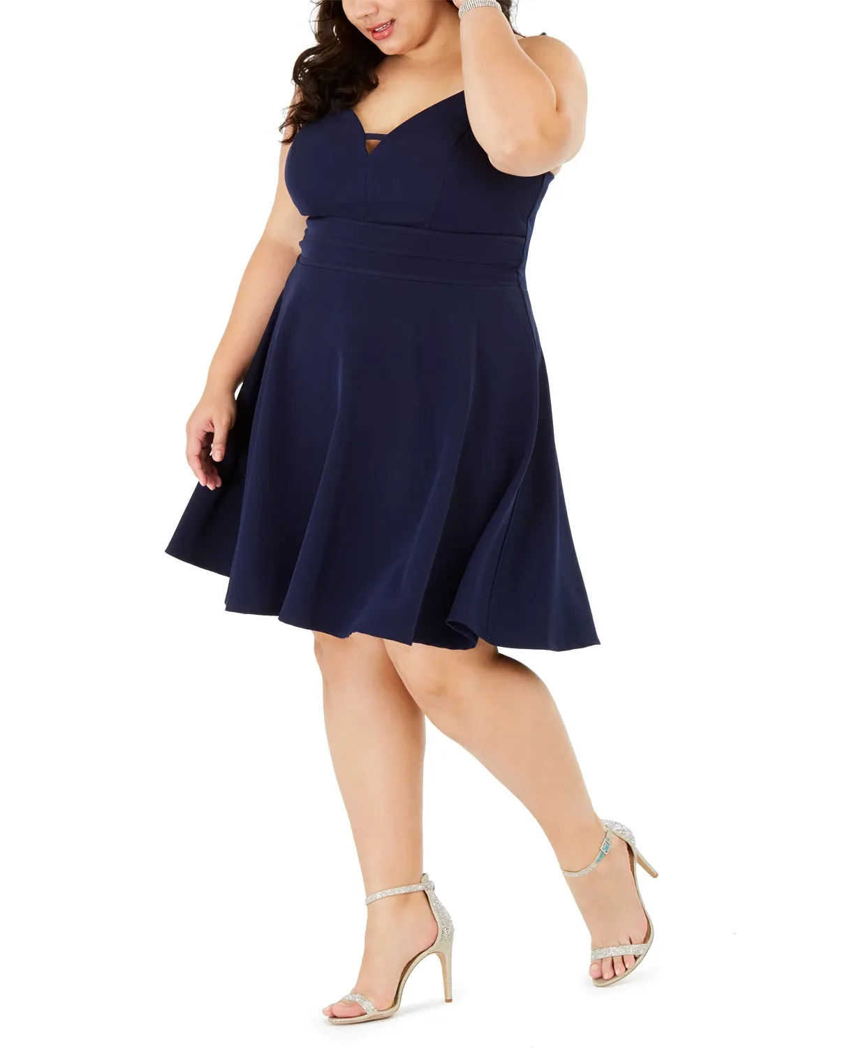 City Studios Women's Trendy Plus Size Sweetheart Dress Navy Size Small Petite sold by Ruumur product image thumbnail 3