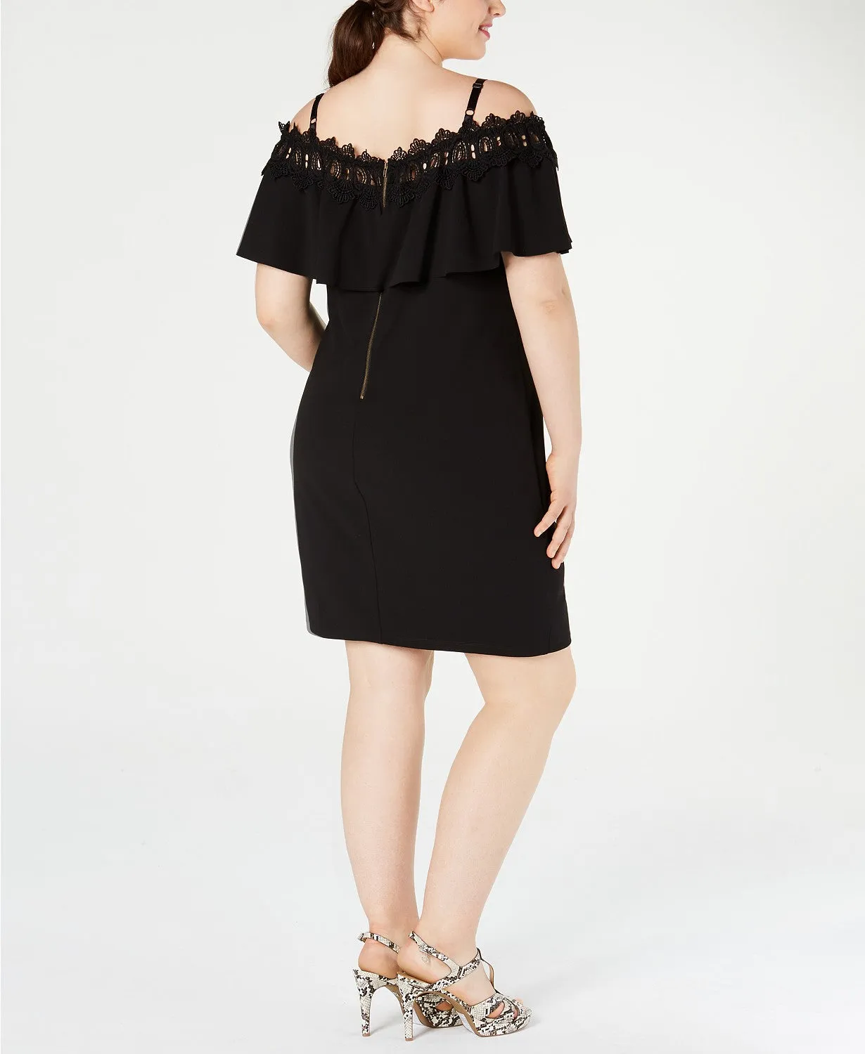 BCX Women's Plus Size Trendy Plus Size Off-The-Shoulder Crochet Dress Black Size XX Large sold by Ruumur product image thumbnail 2