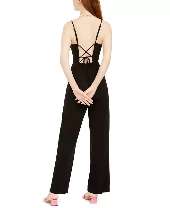Teeze Me Women's Juniors' Lace-Back Jumpsuit Black Size 3 sold by Ruumur product image thumbnail 2
