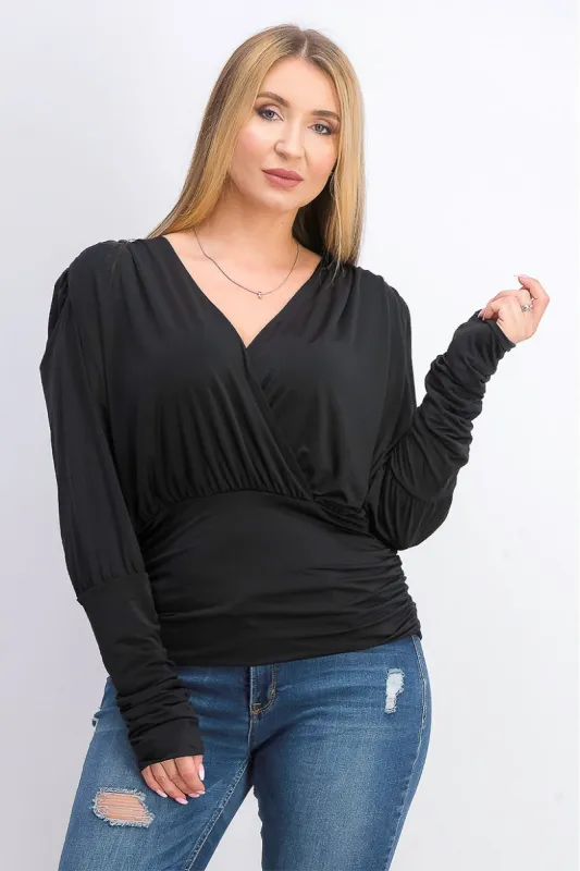 Leyden Women's Gathered Knit Top Black Size Medium sold by Ruumur