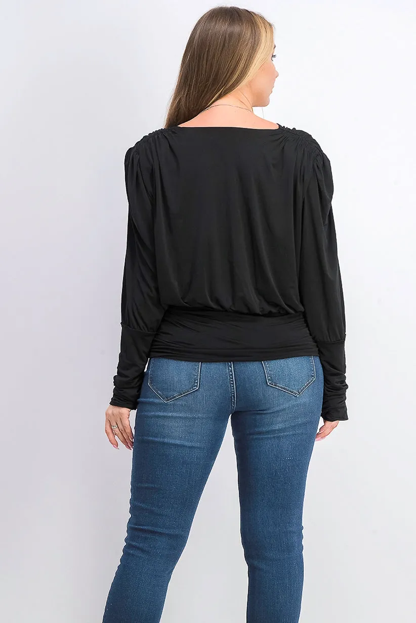 Leyden Women's Gathered Knit Top Black Size Medium sold by Ruumur product image thumbnail 3