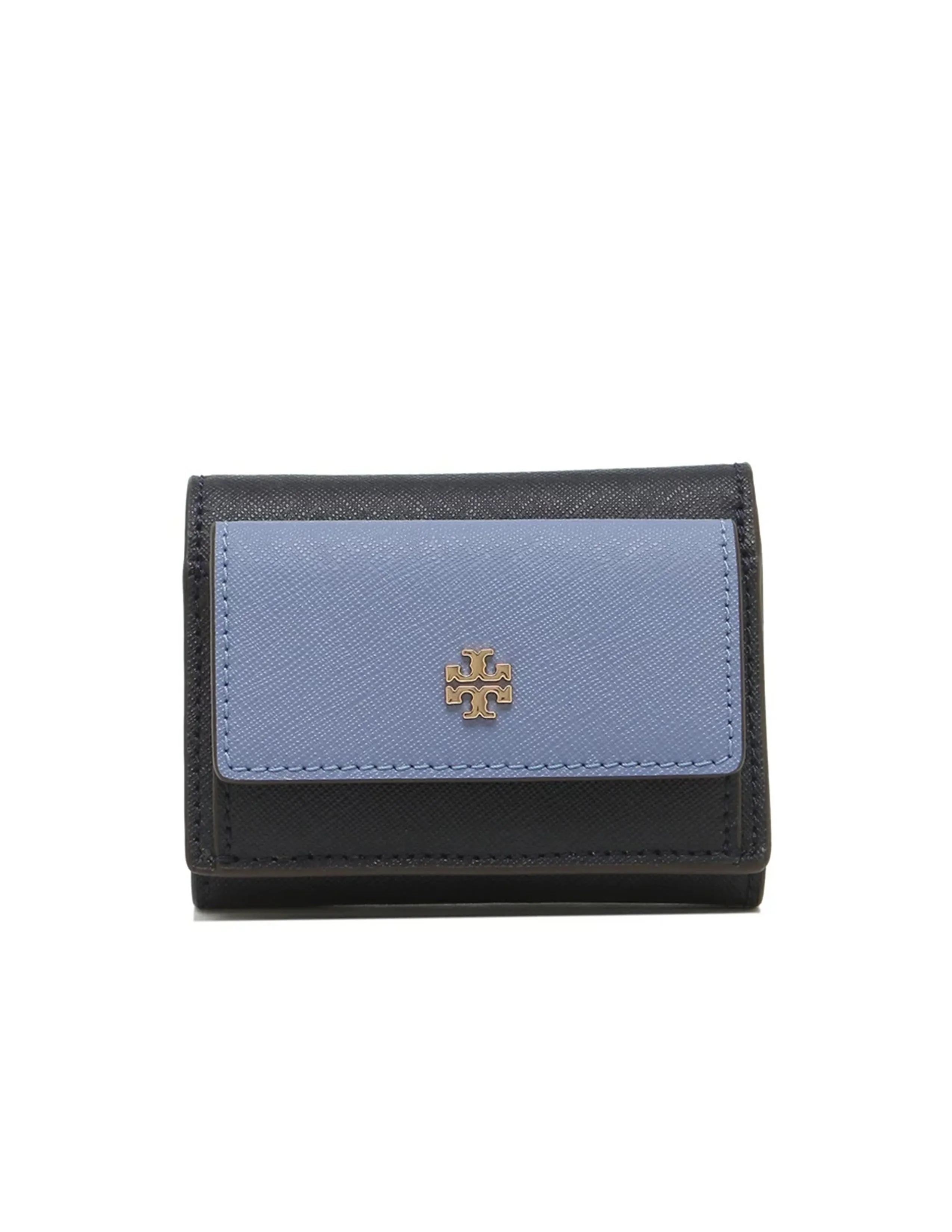 Tory Burch Bluewood / Tory Navy / Arugula Emerson Colorblock Micro Wallet sold by Ruumur