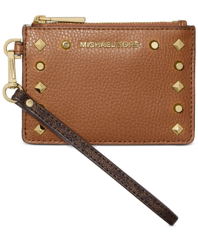 Michael Kors Women's Brown & Luggage Signature Jet Set Small Coin Purse sold by Ruumur