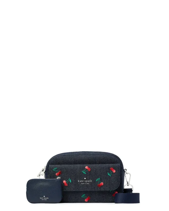 Kate Spade Cherry Embroidered Denim Rosie Camera Crossbody sold by Ruumur
