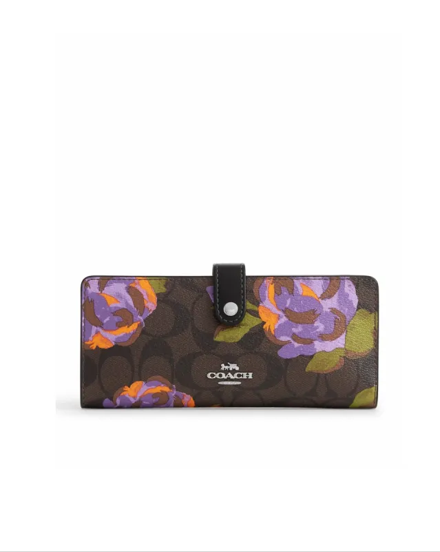 Coach Slim Wallet In Signature Canvas With Rose Print sold by Ruumur