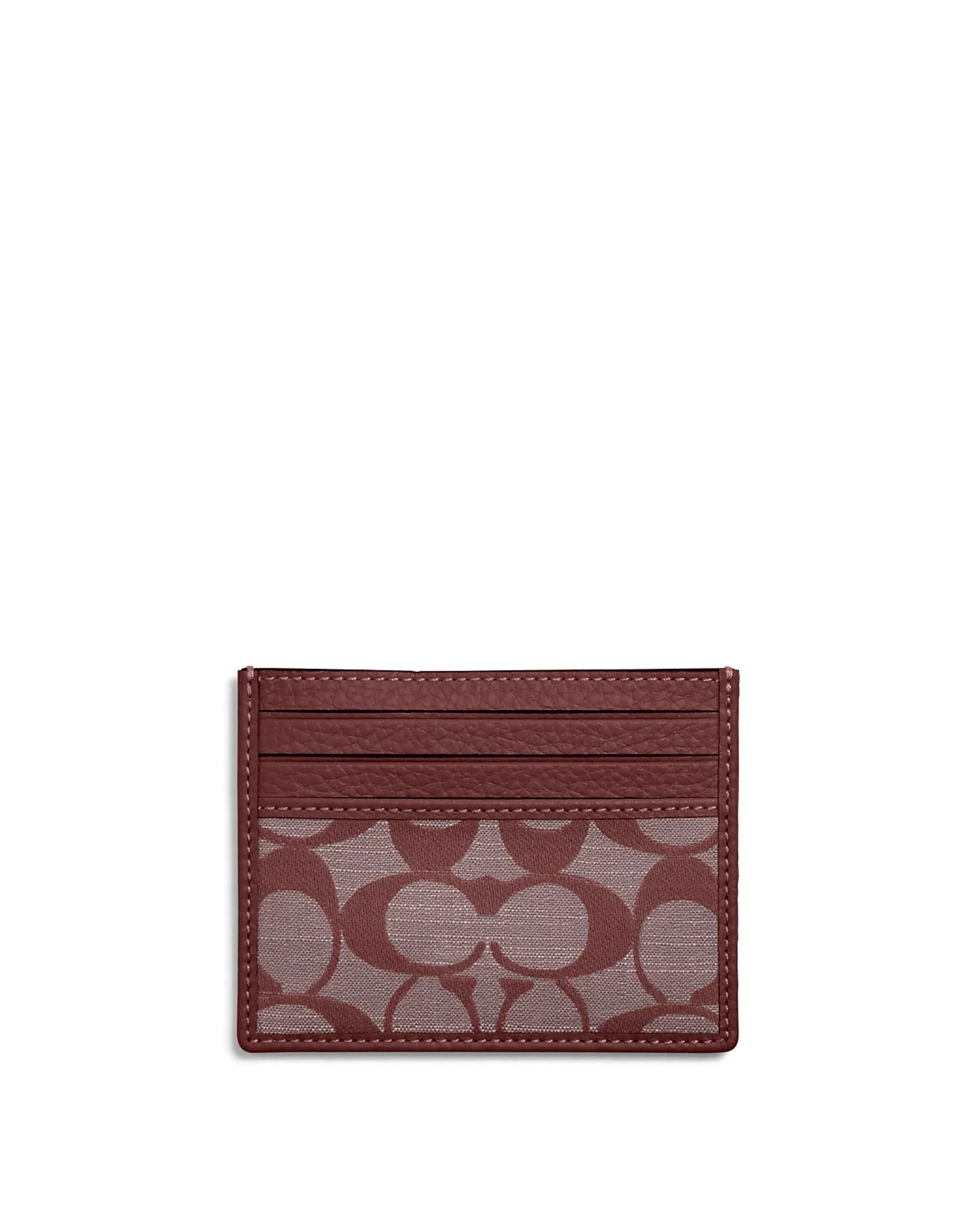 Coach Women's Wine Slim Id Card Case In Signature Chambray sold by Ruumur