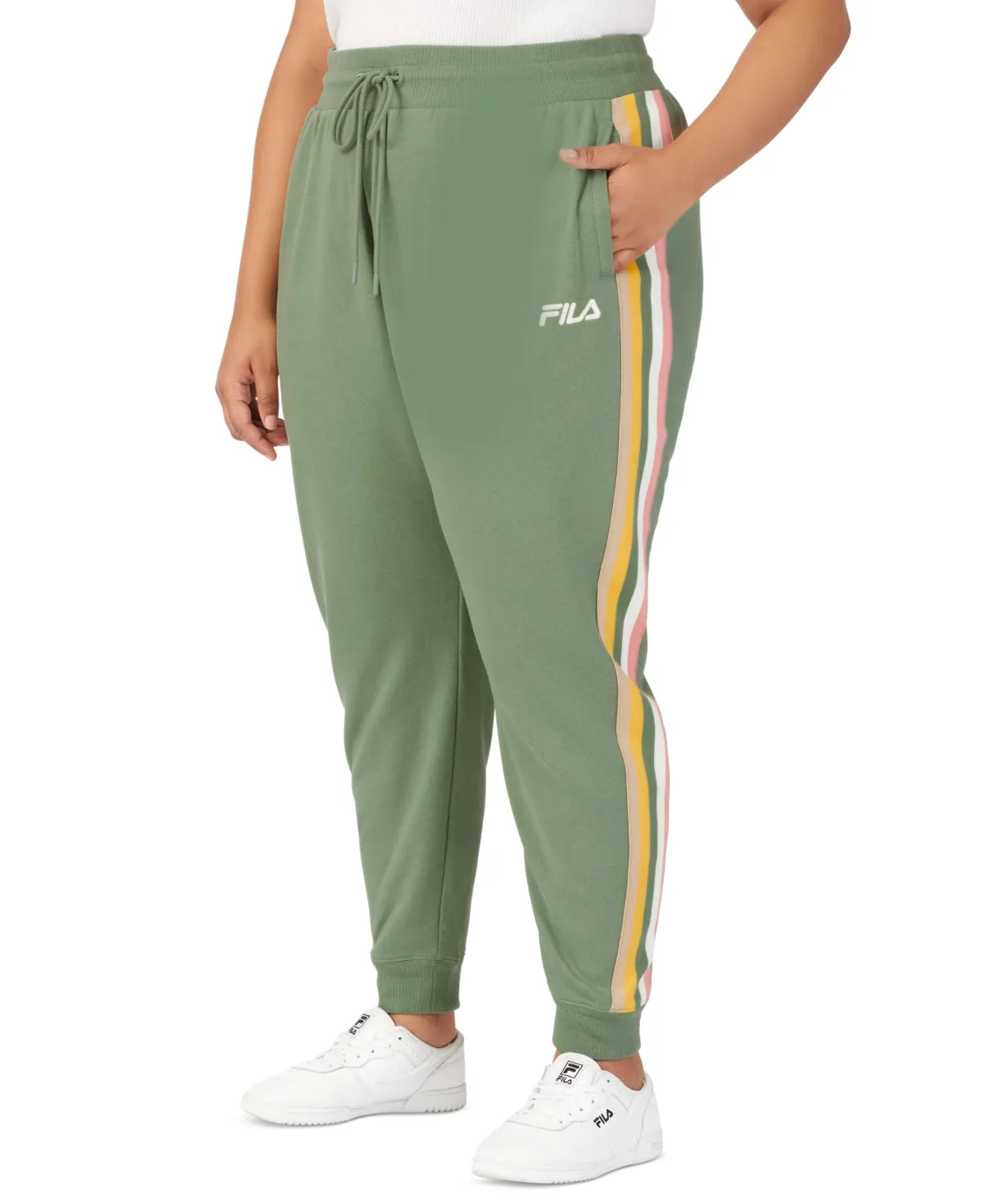Fila Women's Clover Mid Rise Drawstring Jogger Green sold by Ruumur product image thumbnail 4