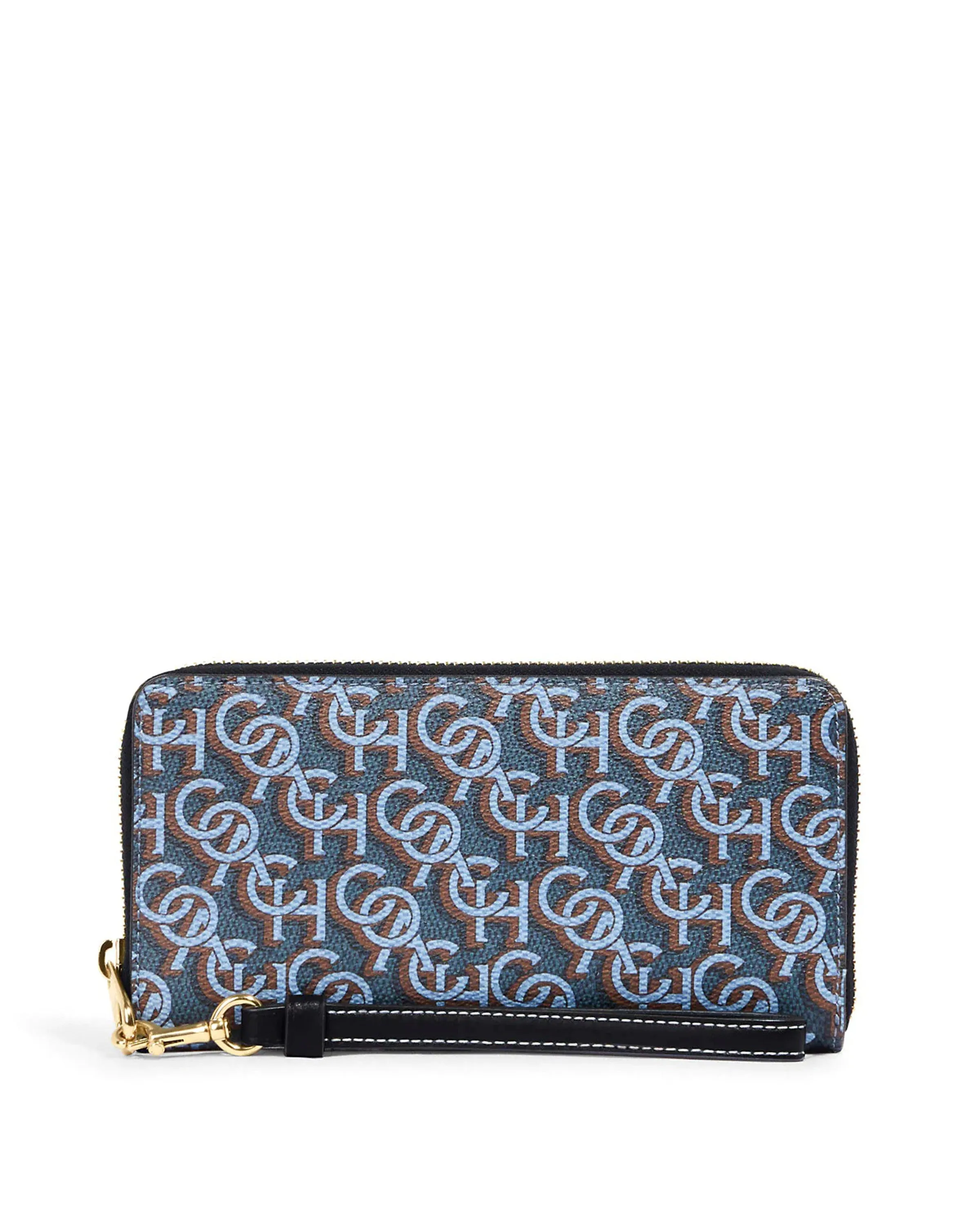Coach Women's Navy Long Zip Around Wallet With Coach Monogram Print sold by Ruumur
