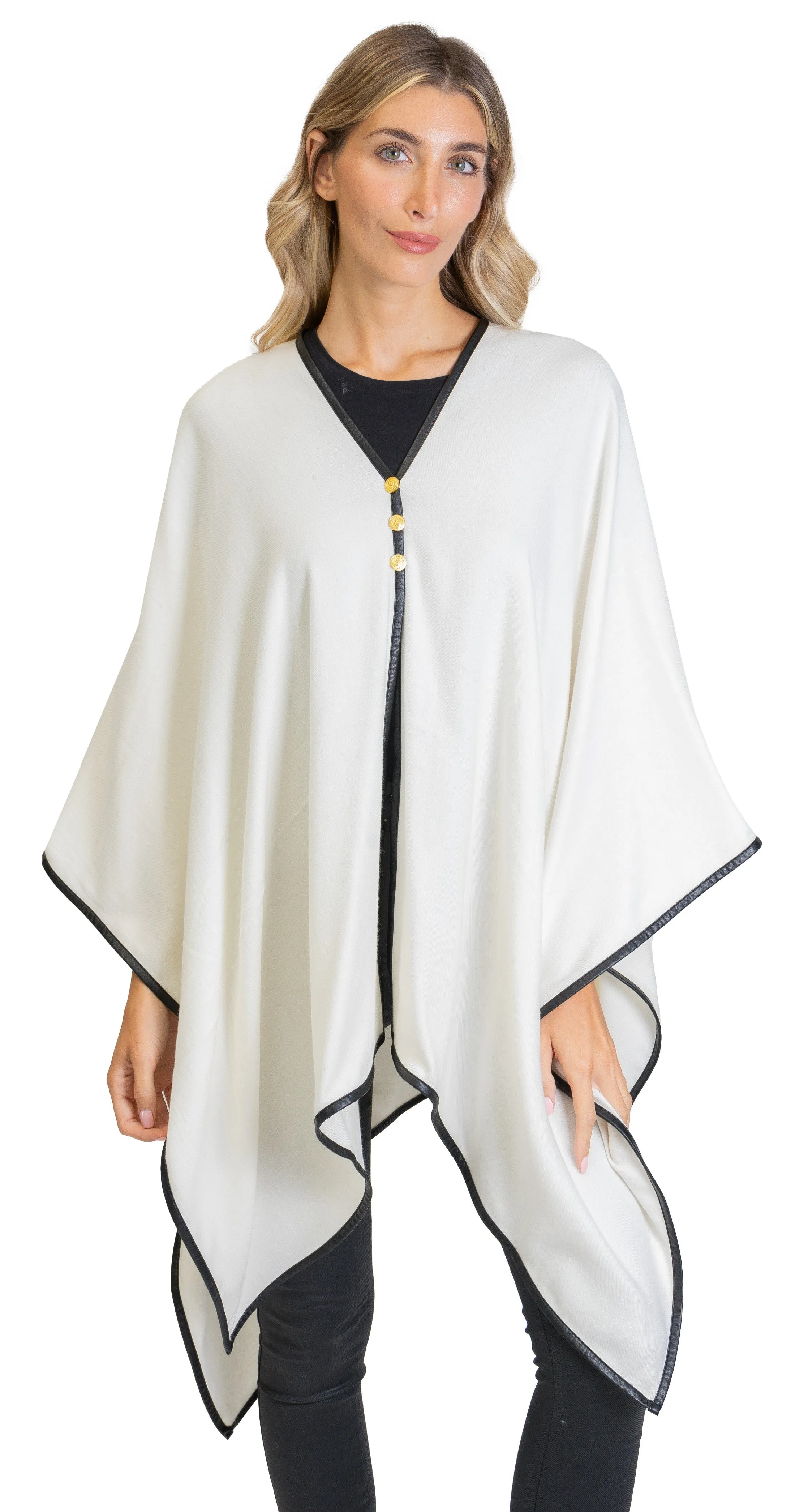 Jones New York Novelty Button Convertible Wrap Poncho (JNP310S-IV ) sold by Ruumur