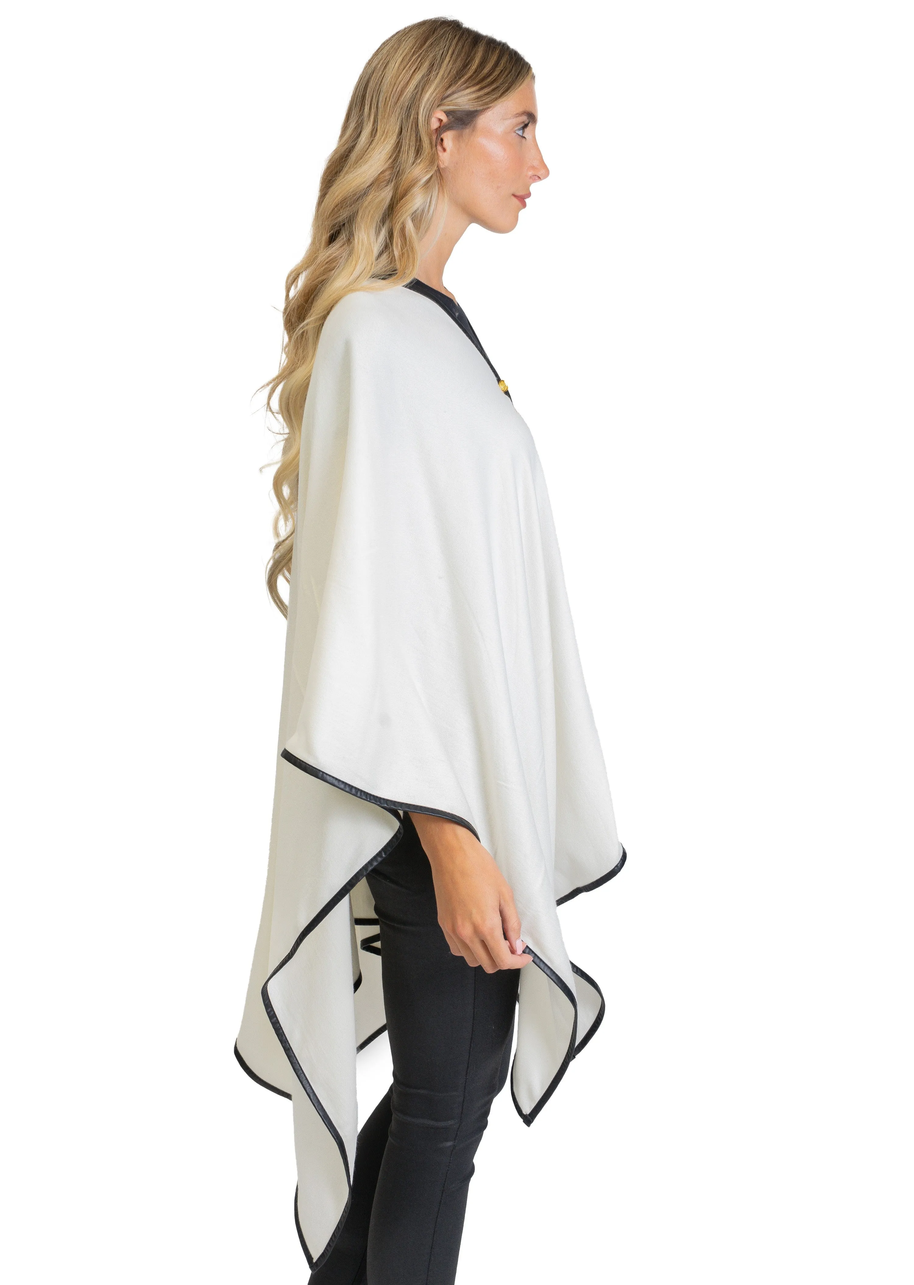 Jones New York Novelty Button Convertible Wrap Poncho (JNP310S-IV ) sold by Ruumur product image thumbnail 3