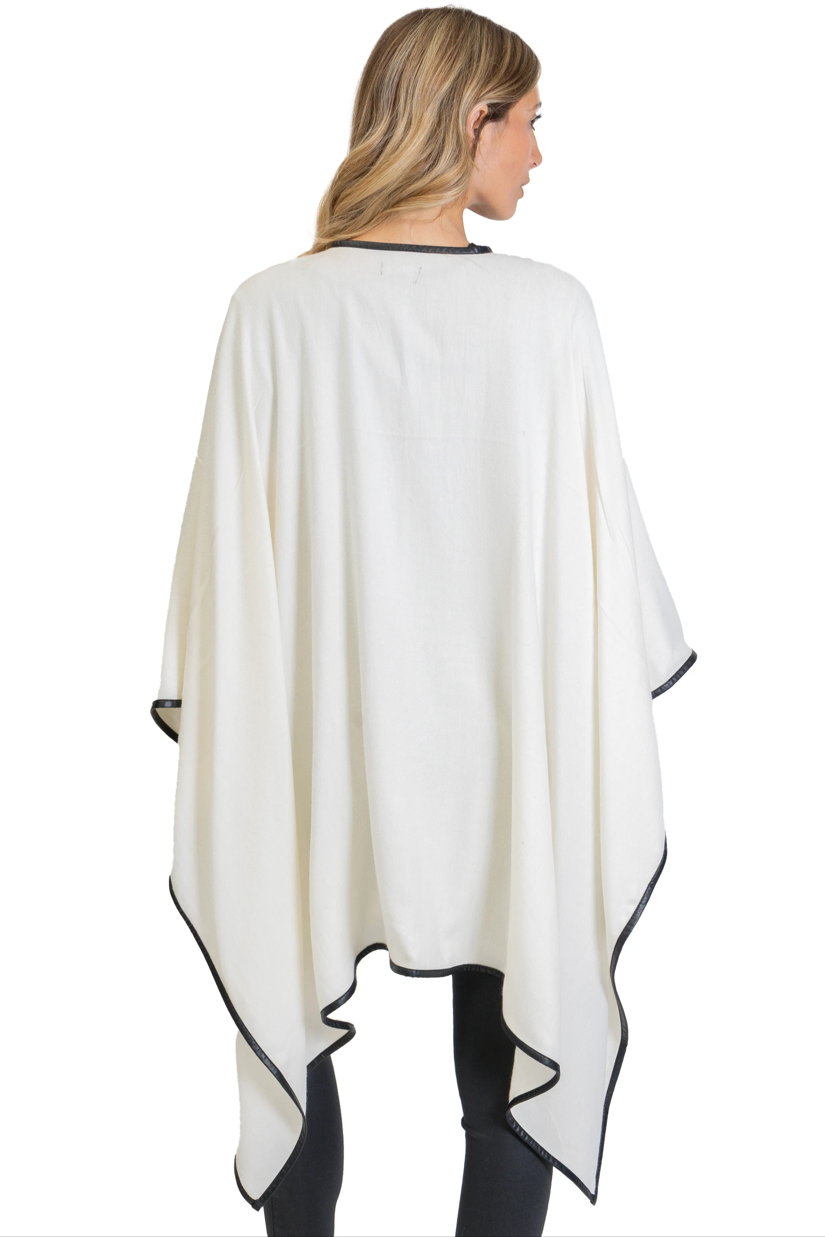 Jones New York Novelty Button Convertible Wrap Poncho (JNP310S-IV ) sold by Ruumur product image thumbnail 4