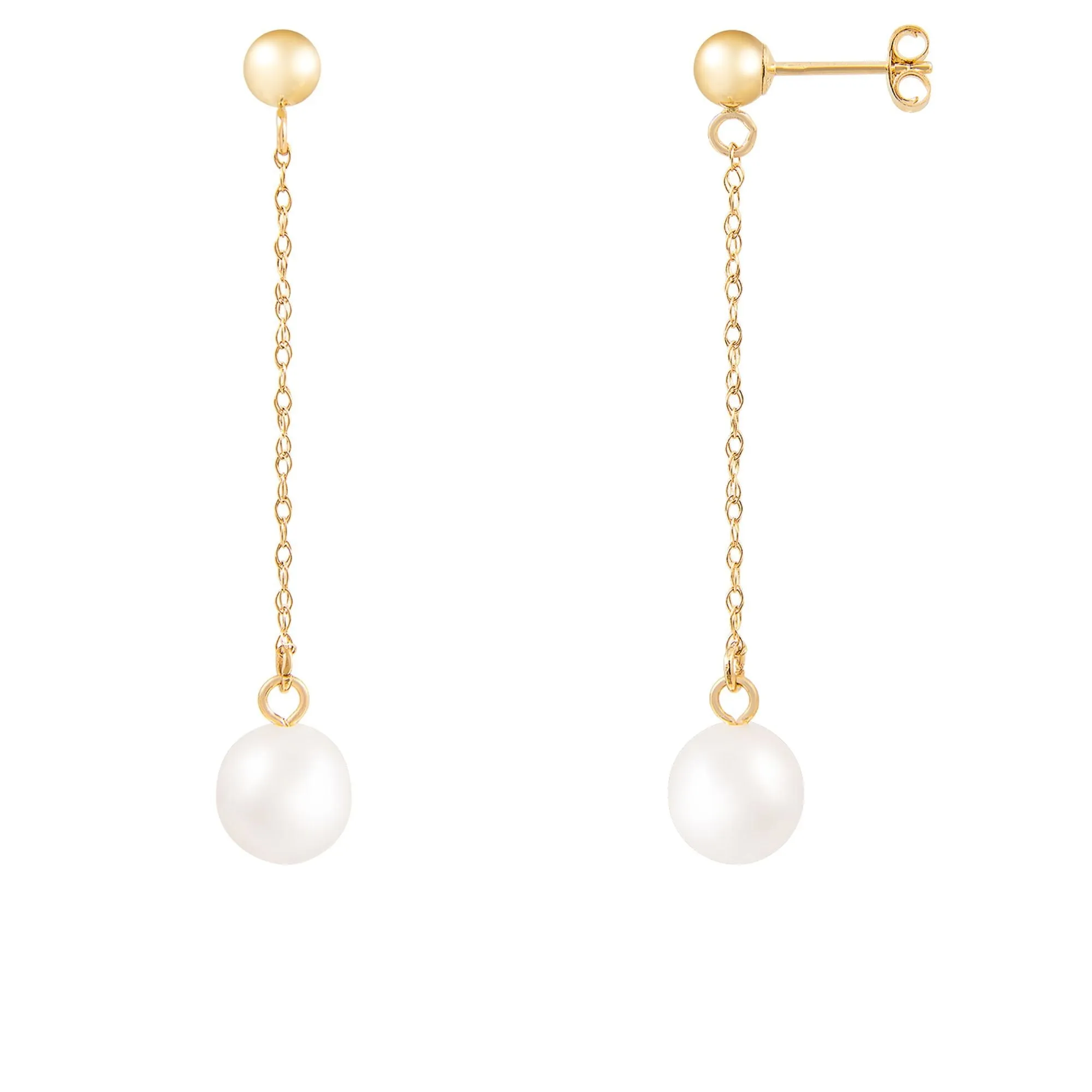 Splendid Pearls 14K Yellow Gold Diamond Earrings HOF-45WY sold by Ruumur