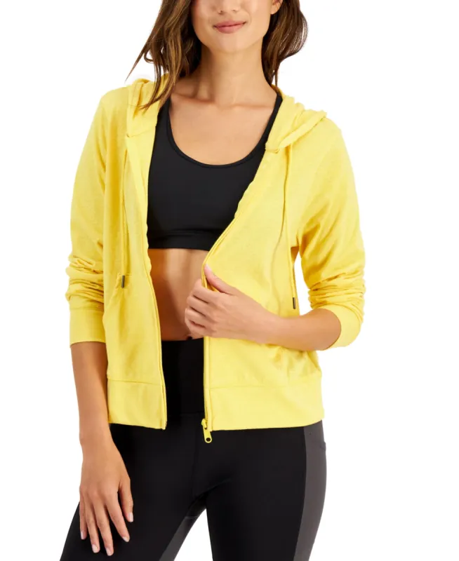 ID Ideology Women's Retro Recycled Full Zip Jacket Yellow sold by Ruumur